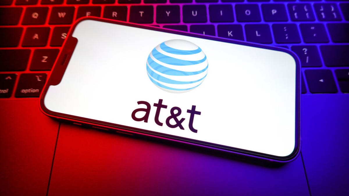 AT&T logo on a smartphone