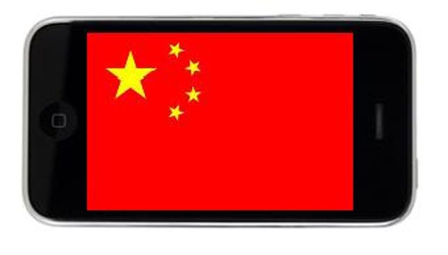 iPhone with Chinese flag