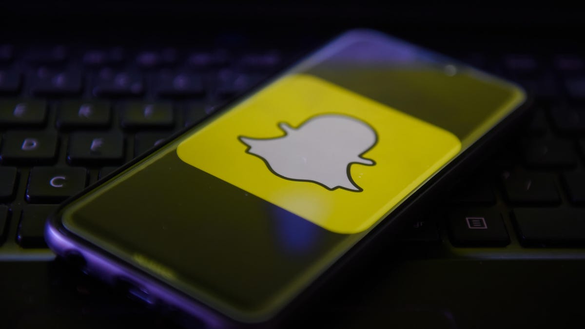 Snapchat logo on a smartphone screen