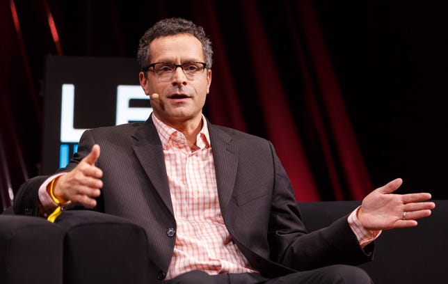 Bradley Horowitz touts Google's Hangouts communication app at the LeWeb conference in December 2014.