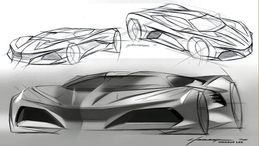 C8 Corvette sketch