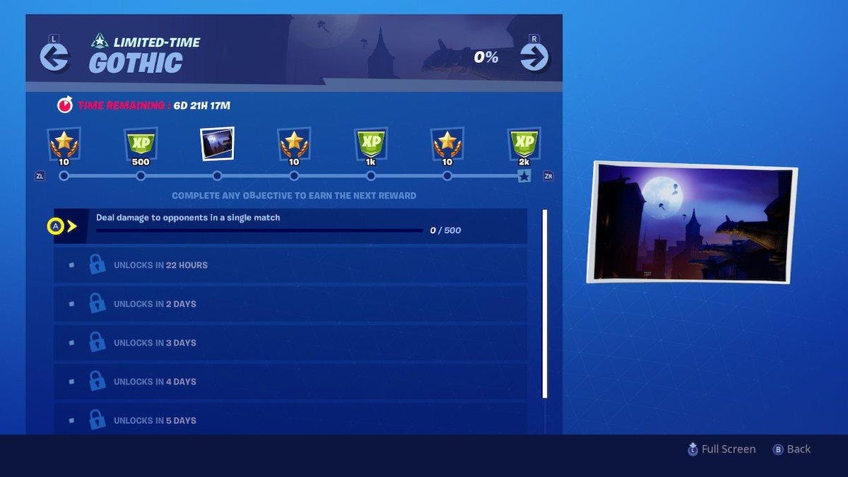 Fortnite Gothic challenges