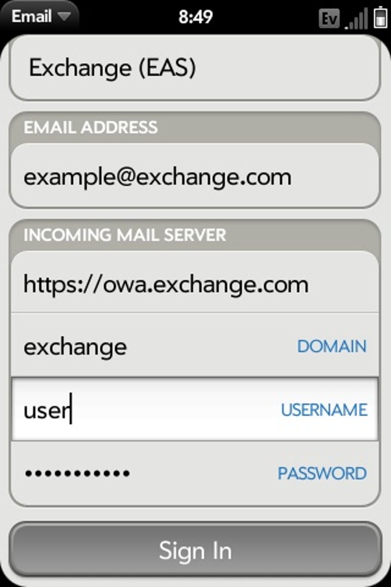 Exchange setup - account configuration
