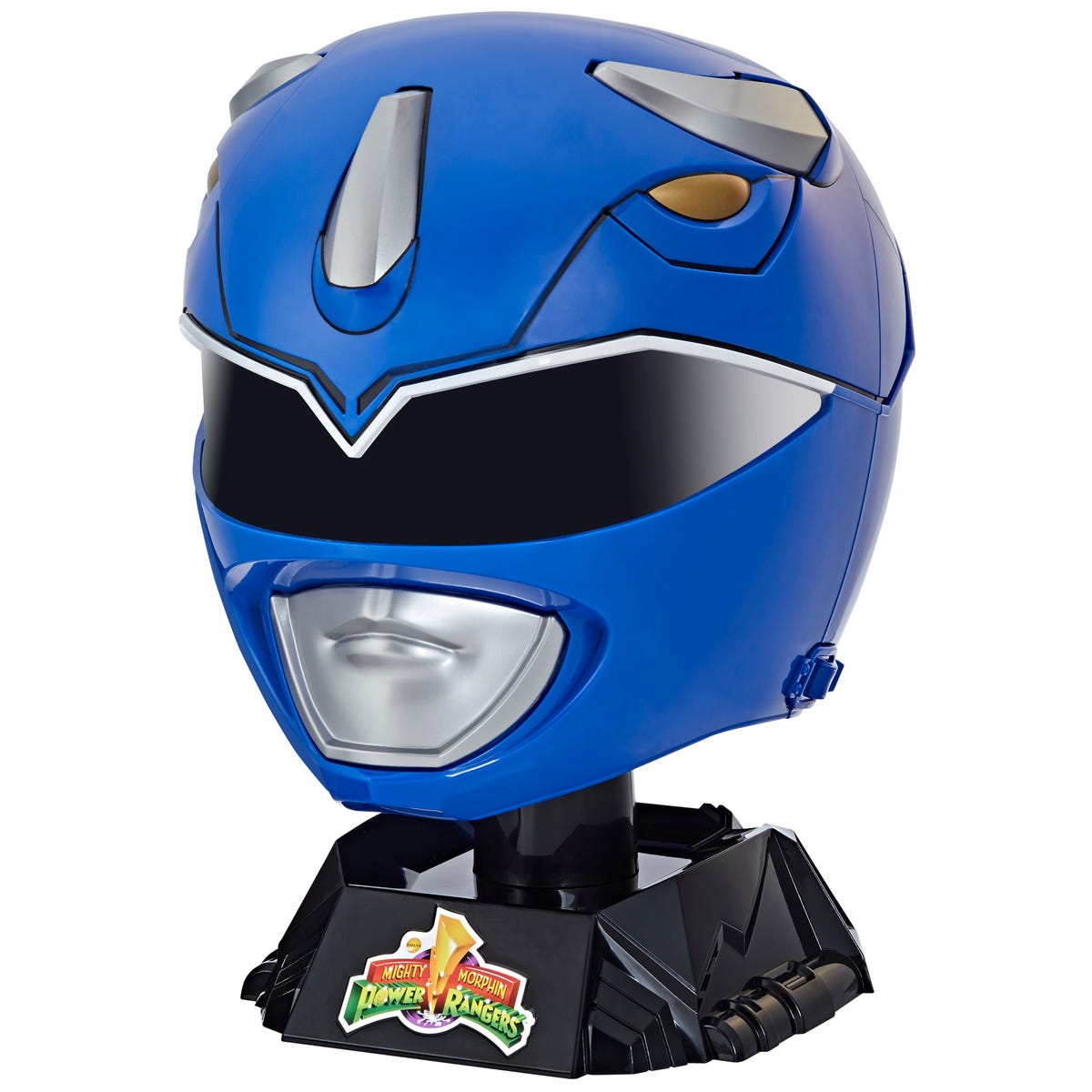 Power Rangers Blue Ranger Helmet on stand