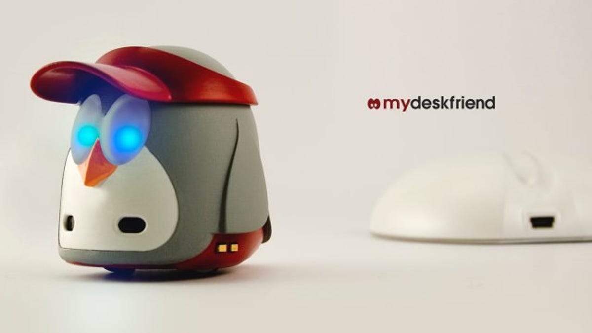 Arimaz's MyDeskFriend is a robot penguin that talks