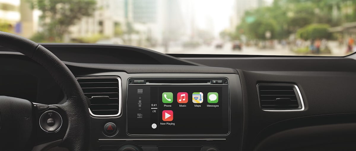 Rendered Apple CarPlay in Toyota dashboard