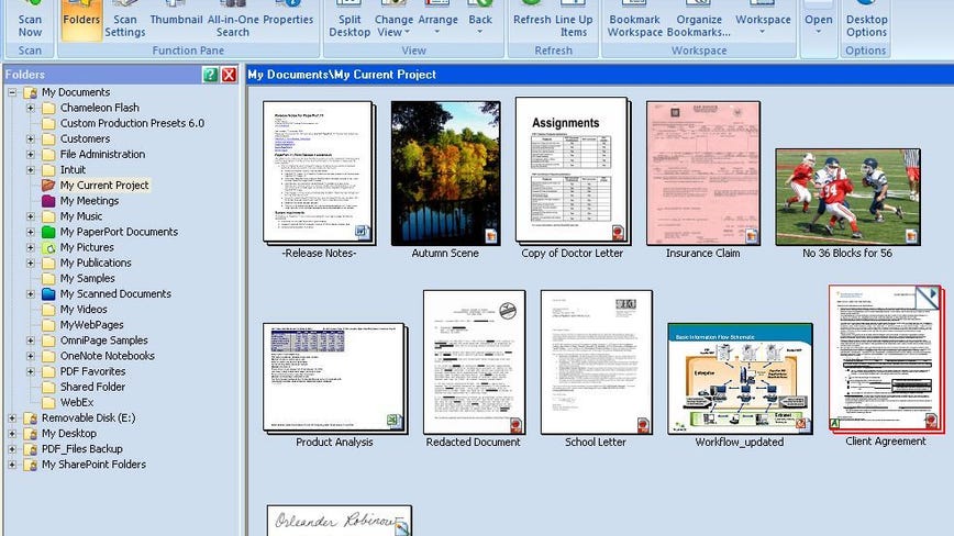 Nuance PaperPort 14 makes for easy document and photo management.