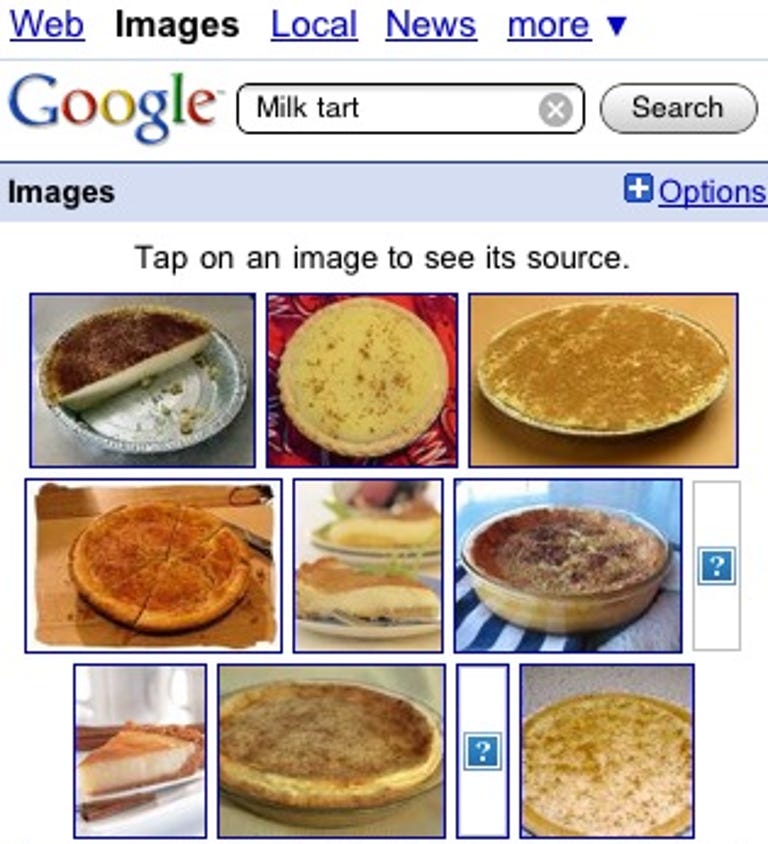 Google Mobile image search on iPhone
