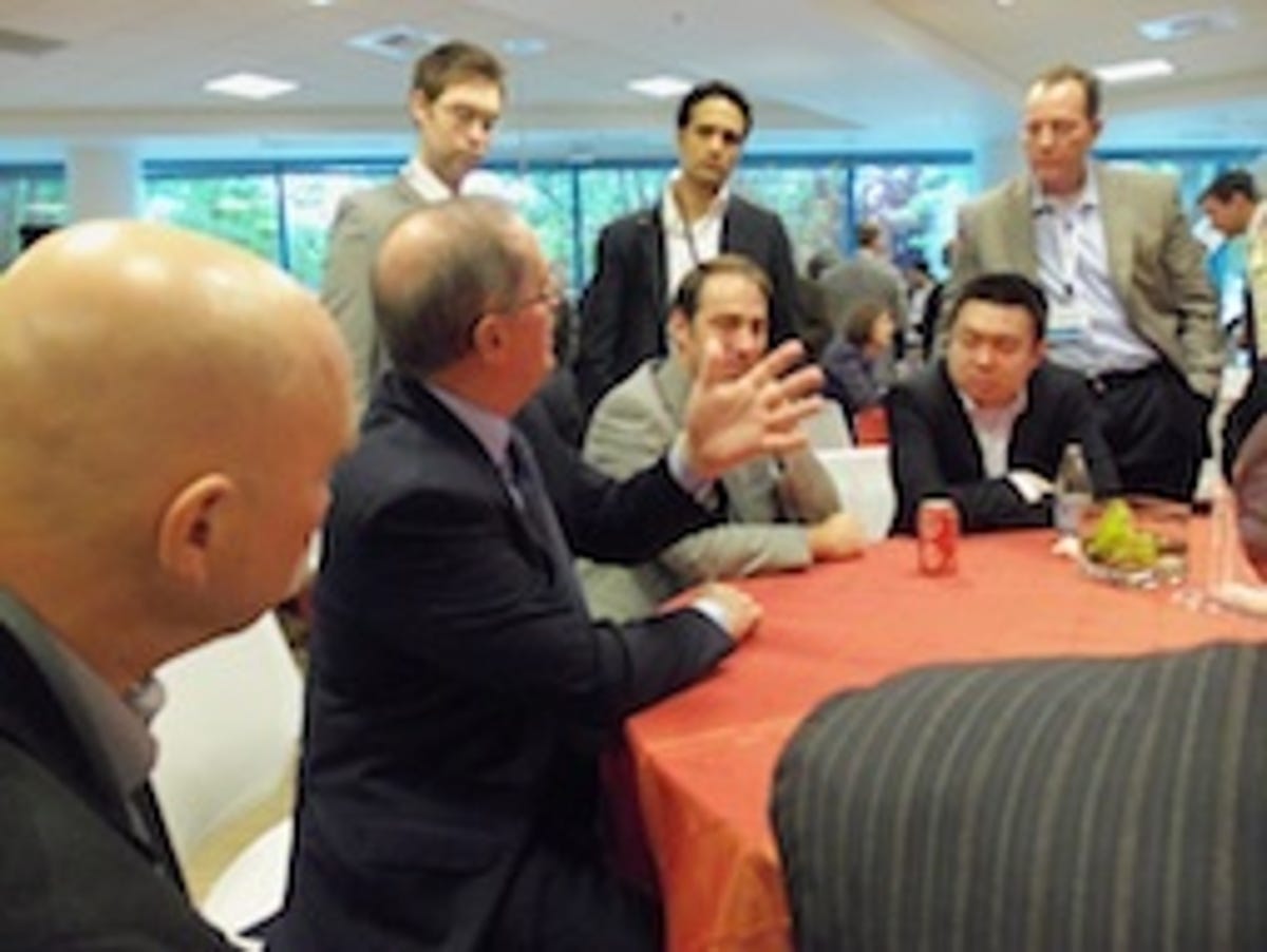 Otellini speaking to analysts at an Intel investor day last year.