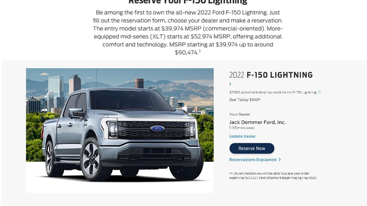 2022 Ford F-150 reservation
