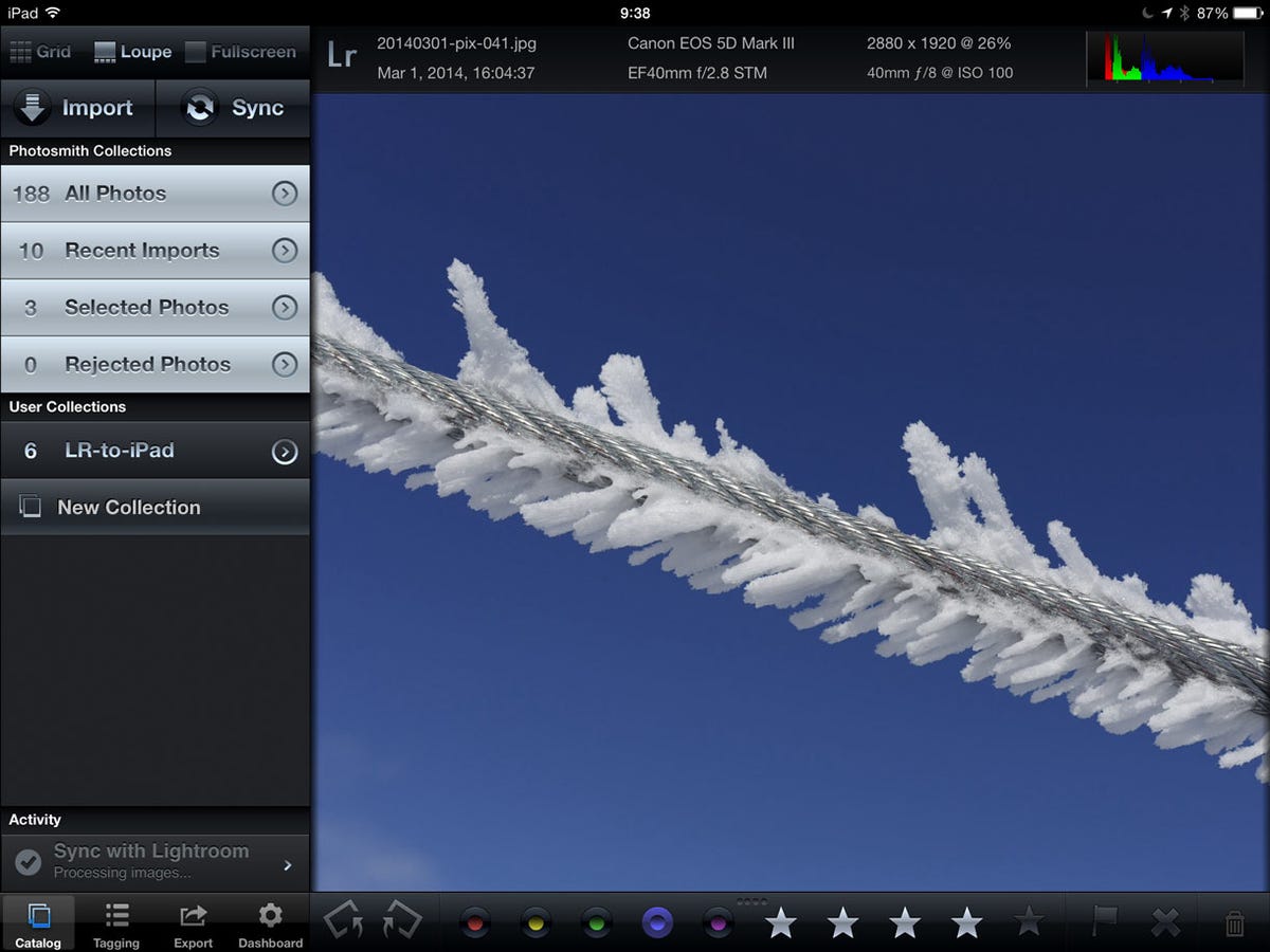 Photosmith is an iPad app that works in concert with Adobe Systems' Lightroom.