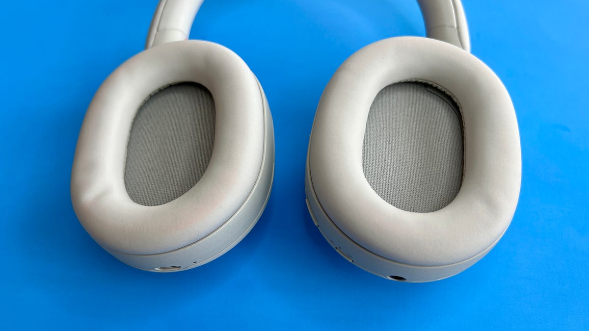 The WH-1000XM5 headphones' ear cushions