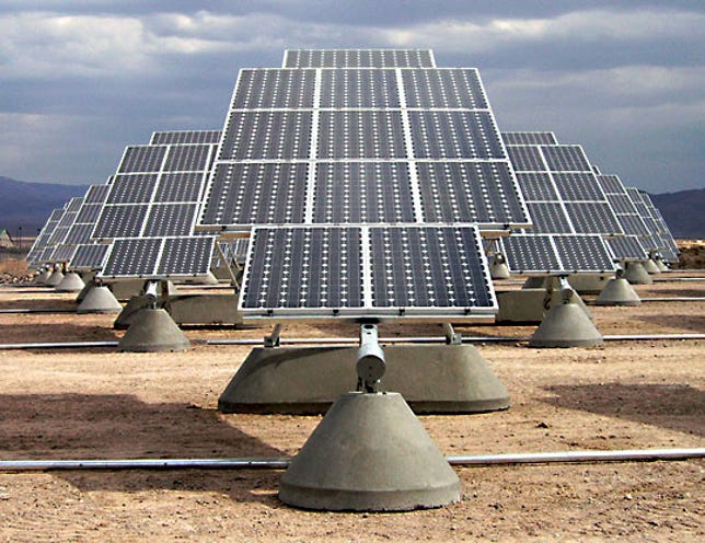 Some of the thousands of solar panels at the Nellis Air Force base in Nevada.