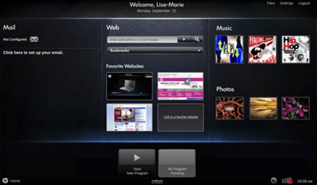 HP Netbook Ubuntu interface
