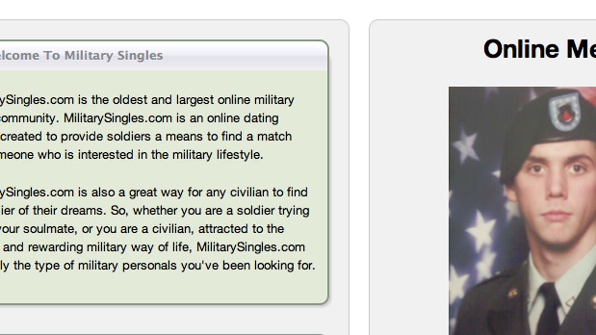 Hackers expose e-mail addresses, passwords, and other data they said comes from dating site Military Singles.com.