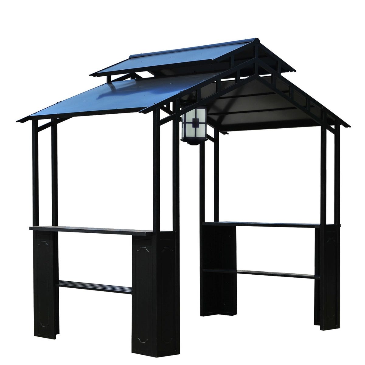 Grill in the shade or in the night with the Sunjoy Grill Gazebo with LED Lights.
