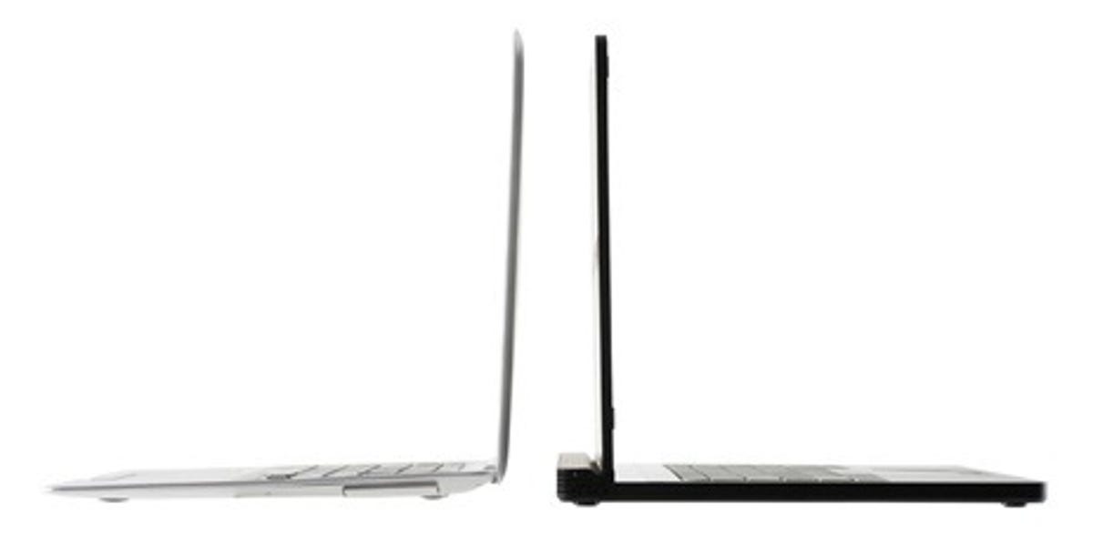 MacBook Air (left) and Dell Adamo.