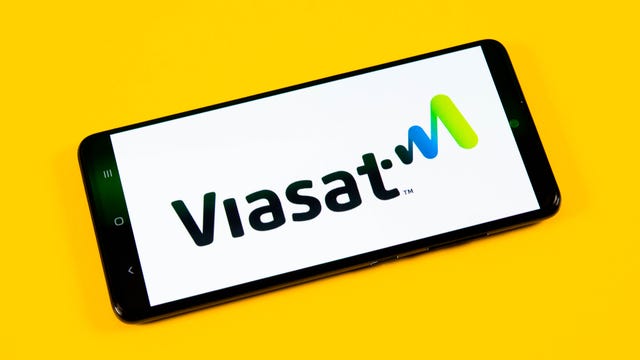 Viasat logo on a phone