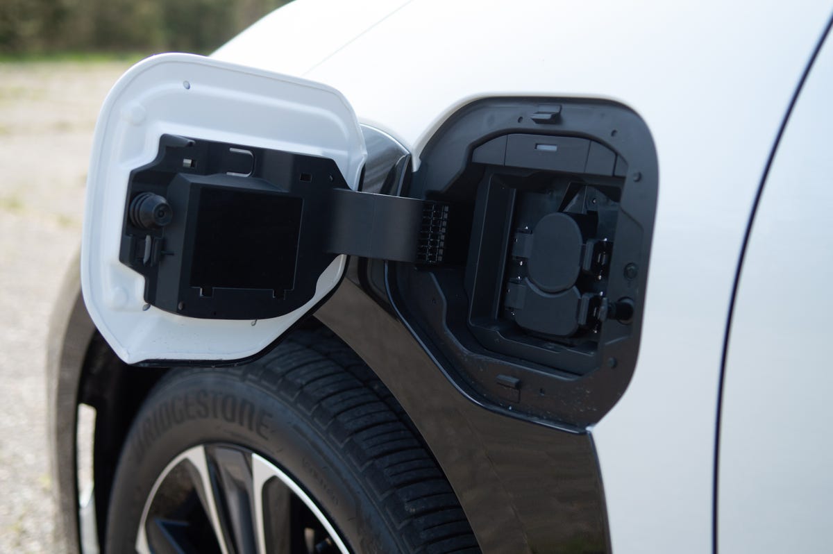 Forward-mounted charging port on the 2023 Toyota BZ4X