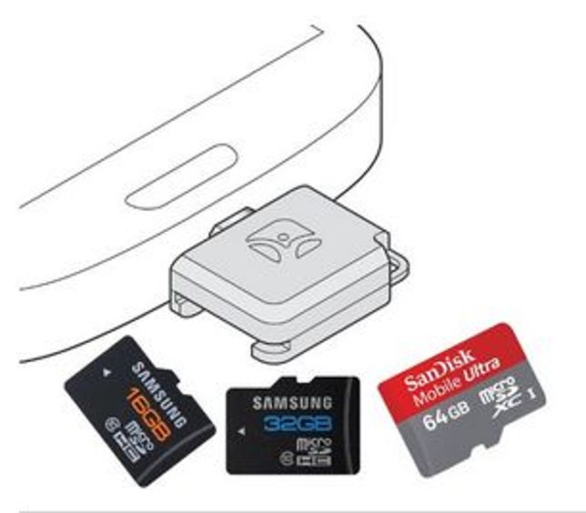 The Meenova works with microSD cards as large as 64GB.