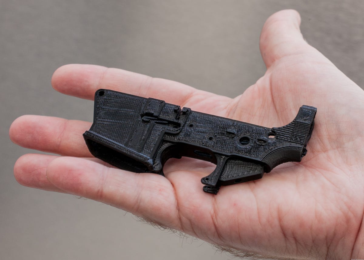 My smaller scale print of Michael "HaveBlue" Guslick's AR 15 lower receiver design.