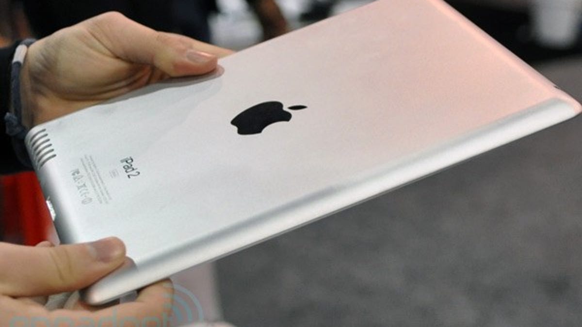 An iPad 2 mock-up at CES 2011, three months ahead of Apple's official unveiling.