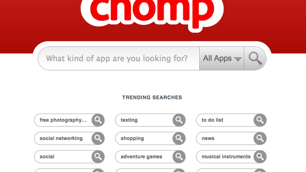 Chomp's Web site, back when it was alive and well.