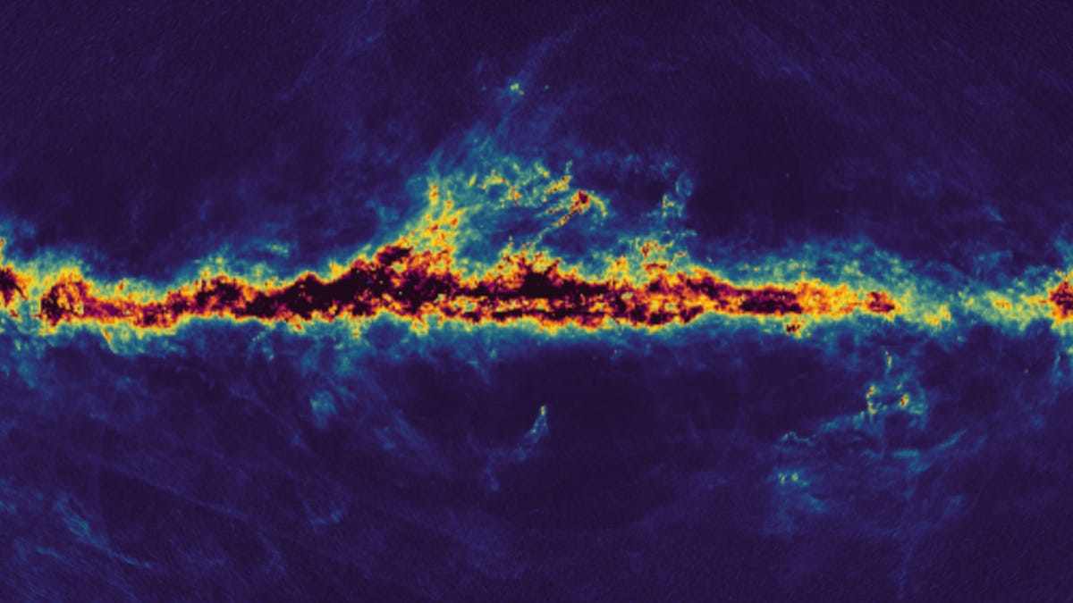 This map shows the interstellar dust that fills the Milky Way.