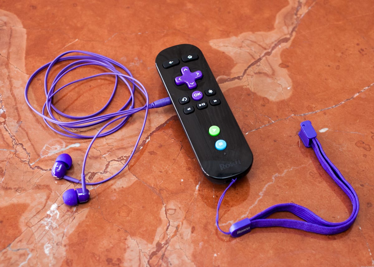 Roku 3 remote with earbuds