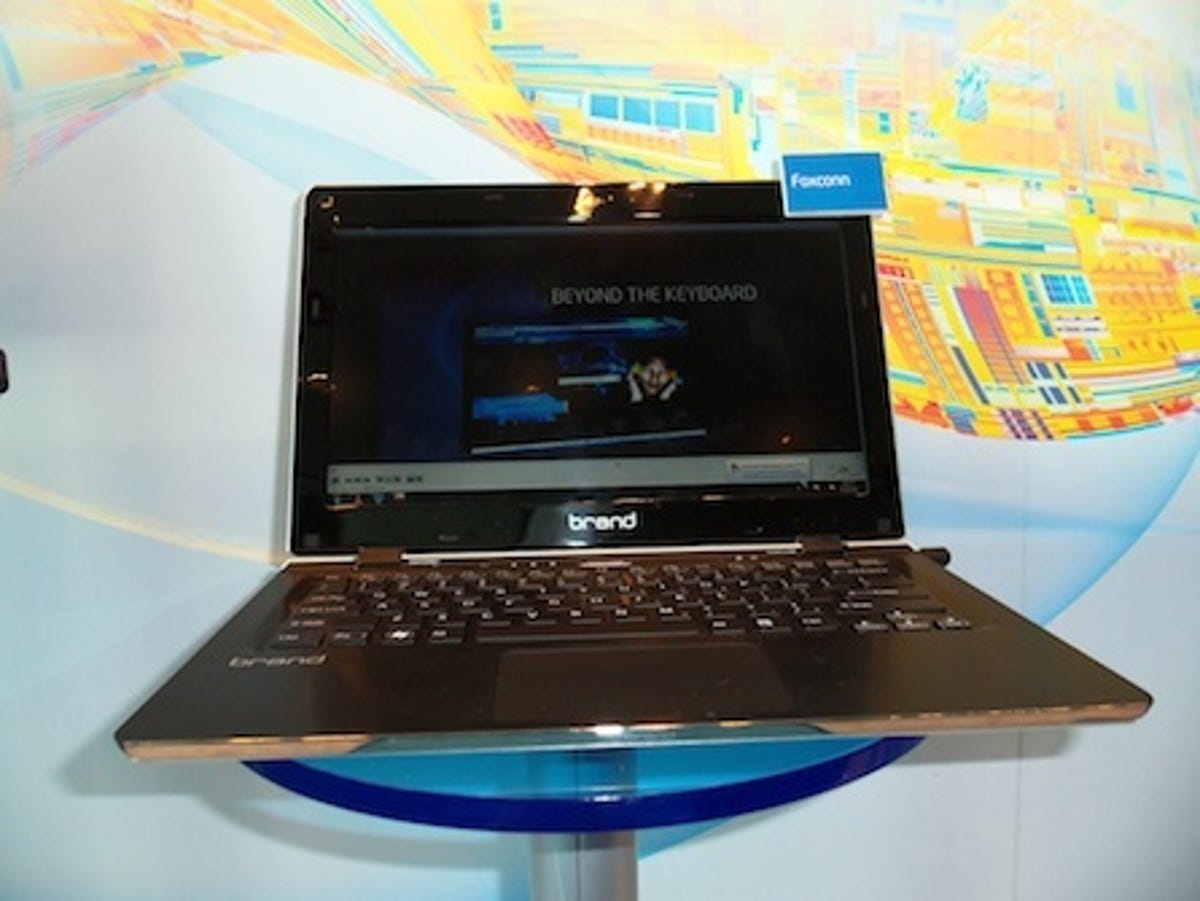 A Foxconn Ultrabook design based on Intel Ivy Bridge processor. Its 'put your brand here' marking means it's ready for prime time.