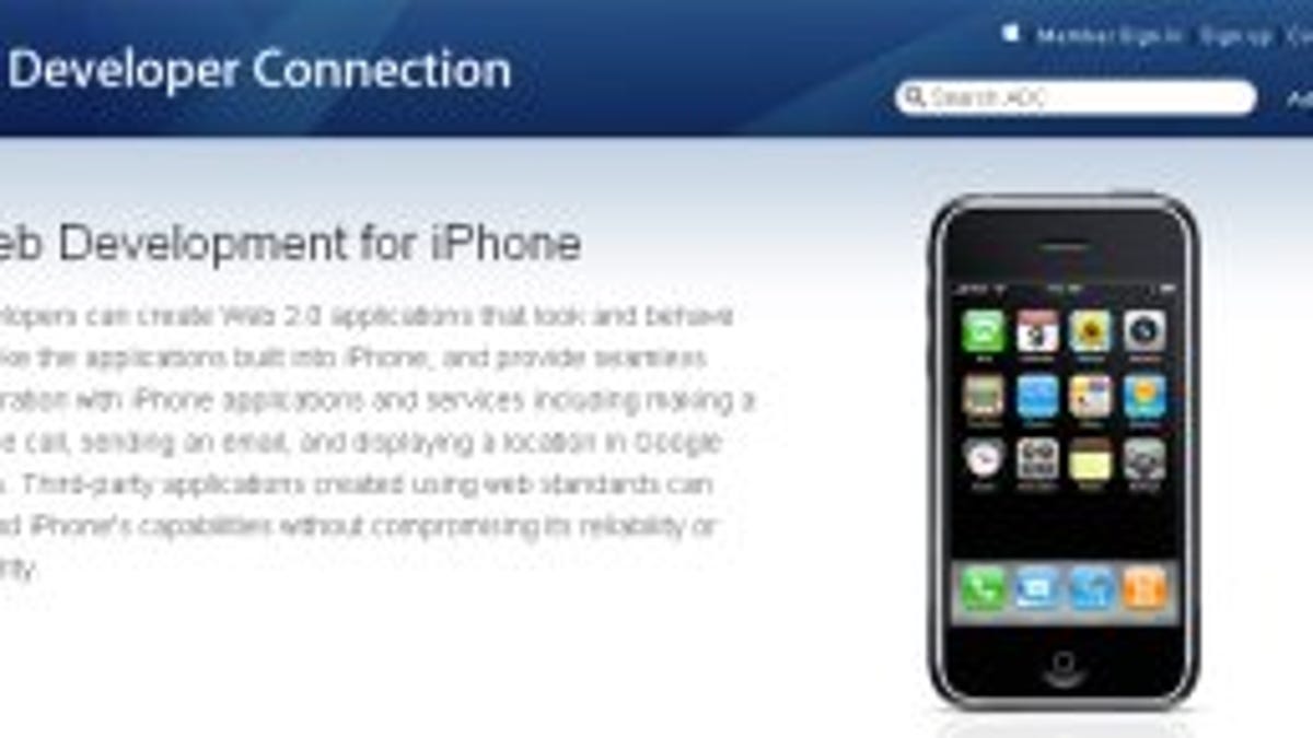 Apple released a Web development guide for the iPhone.