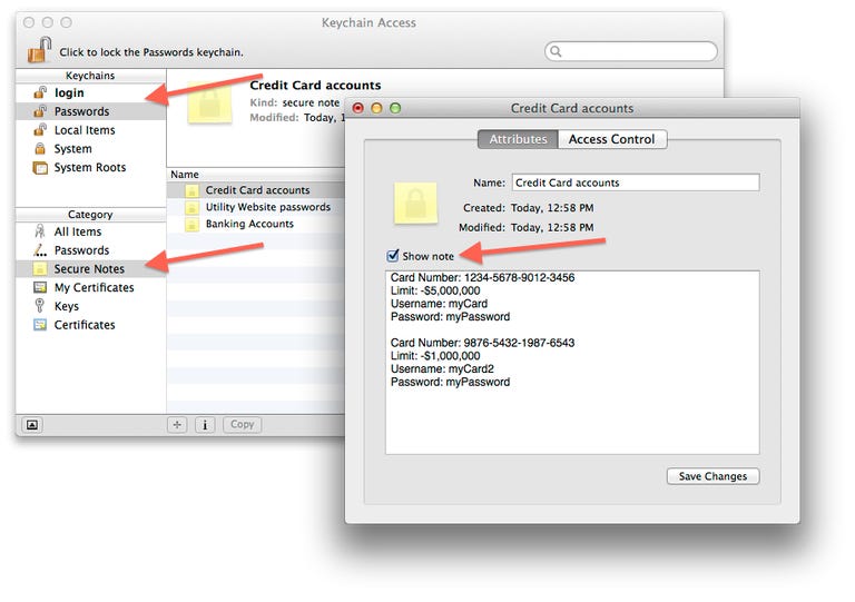 Secure Notes in OS X