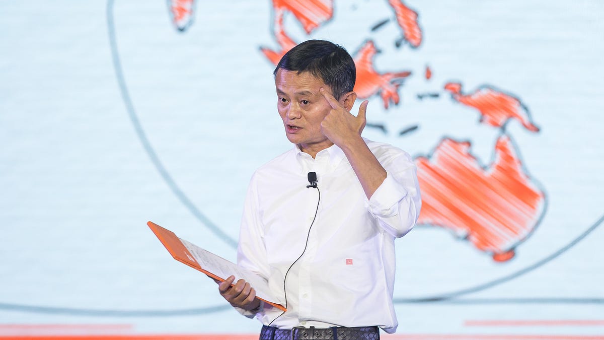 Alibaba Group Chairman Jack Ma makes a speech at the Alibaba Xin Philanthropy Conference on Sept. 5, 2018.