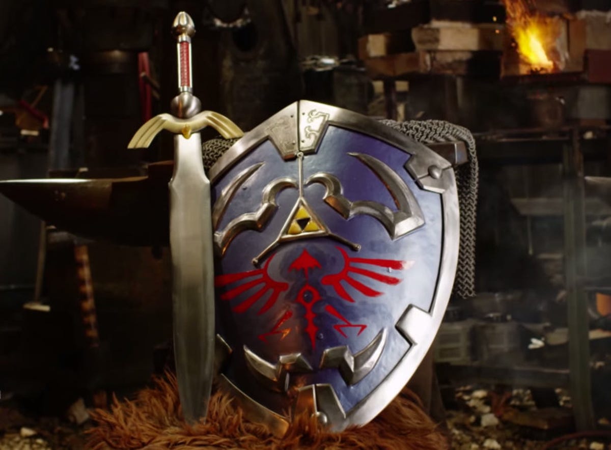 Hylian Shield and sword