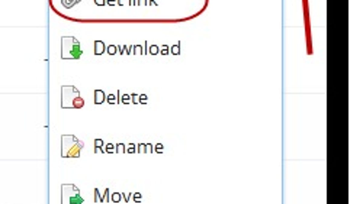 The new link feature on Dropbox.