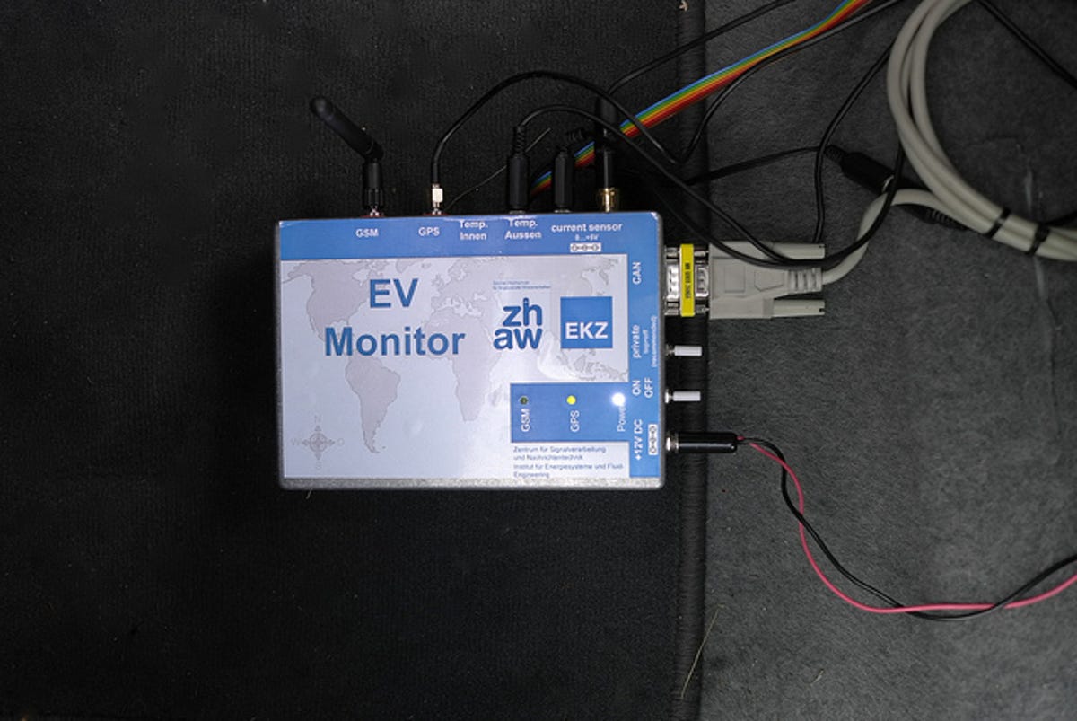 This device installed in test electric vehicles connects battery and systems information to IBM's cloud.