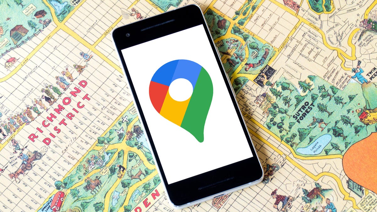 Google Maps logo on phone