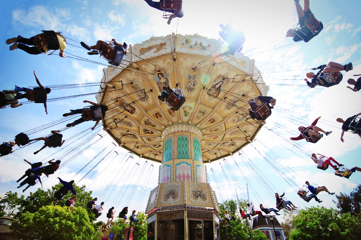 Celebration Swings ride at Great America amusement park in Santa Clara
