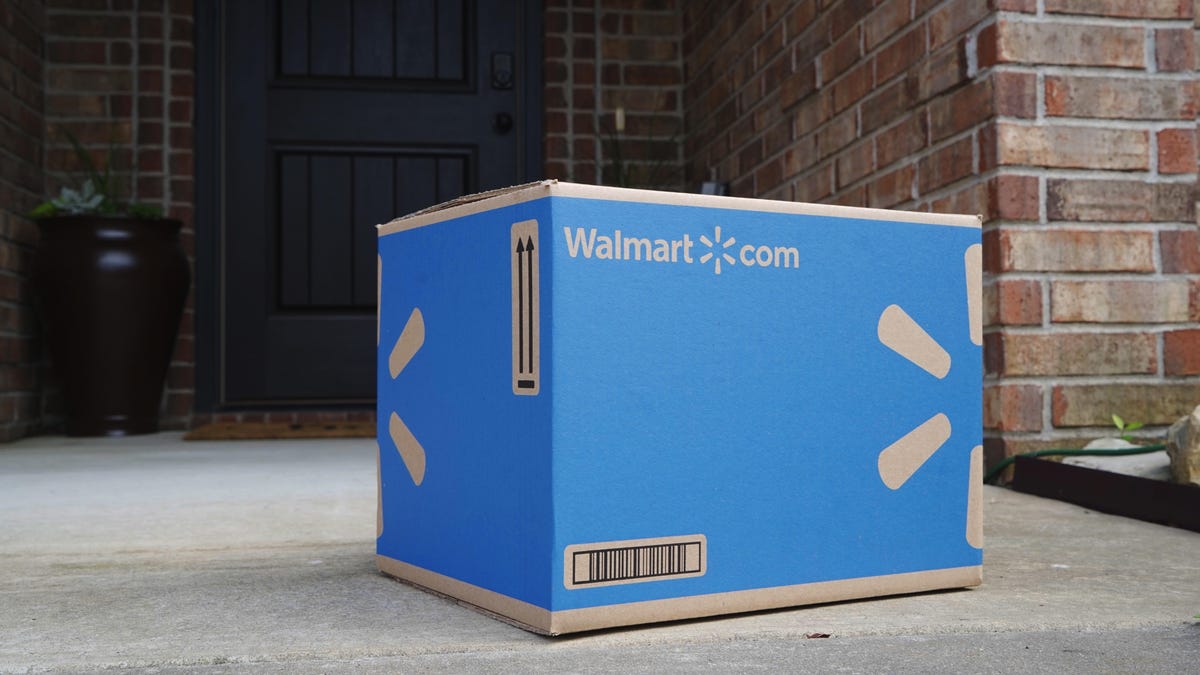 Walmart NextDay delivery box on a doorstep