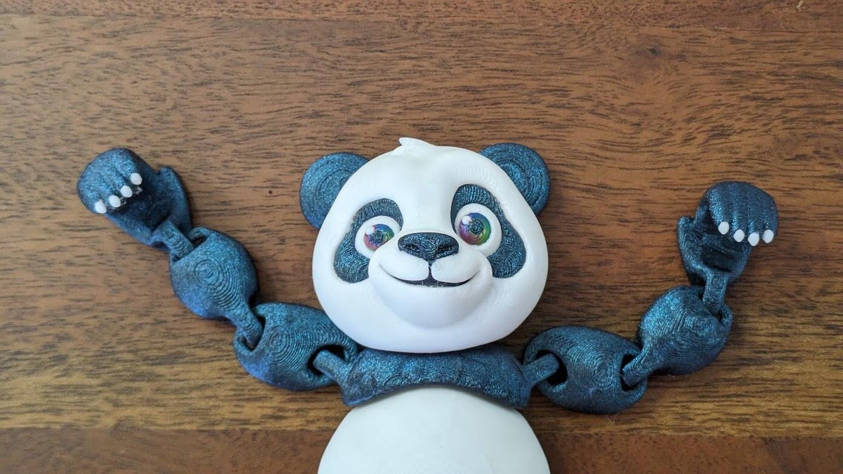 A 3D printed panda that looks super cute