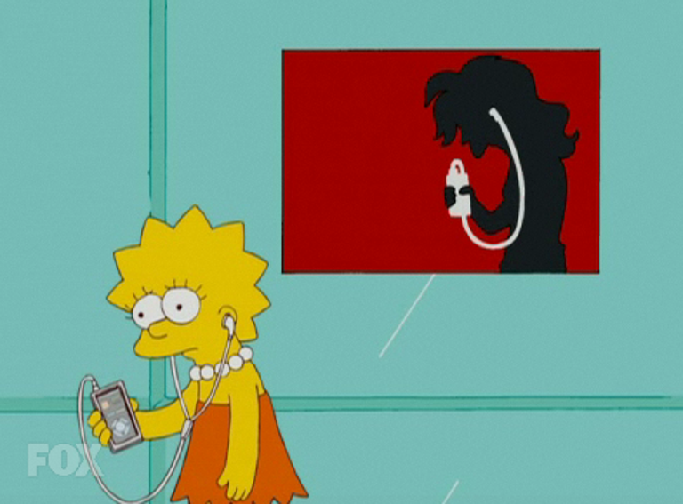 Image of Lisa Simpson holding an iPod.