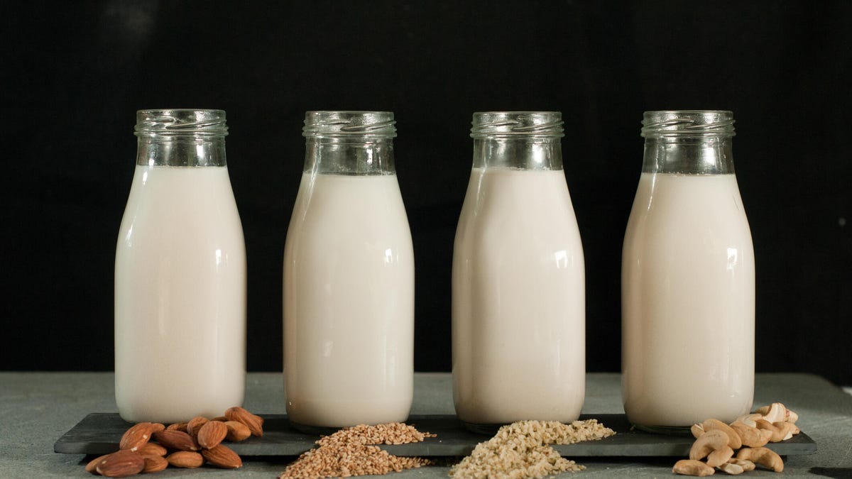 plant based milk options rice milk soy milk almond milk