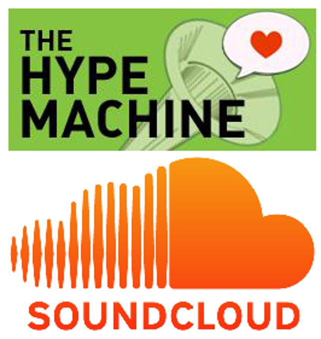 Image of Hype Machine and SoundCloud logos.