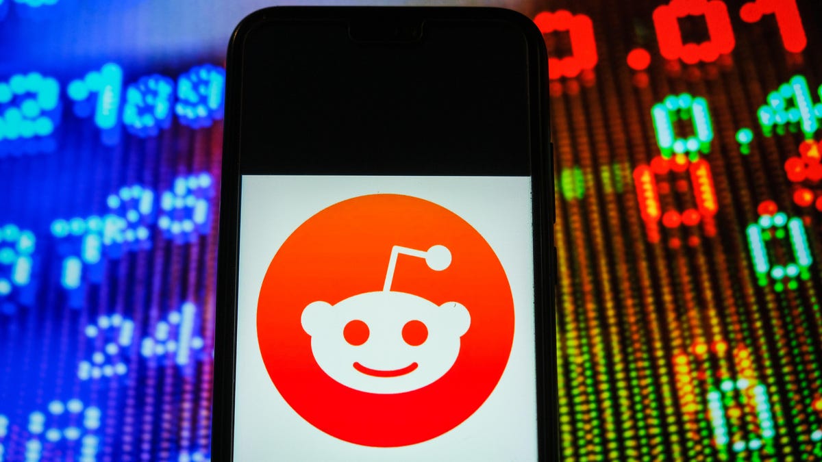 Reddit logo on a phone screen