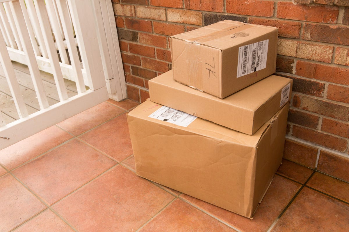 Parcels are waiting on the doorstep