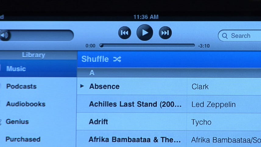 Shuffle songs on an iPad