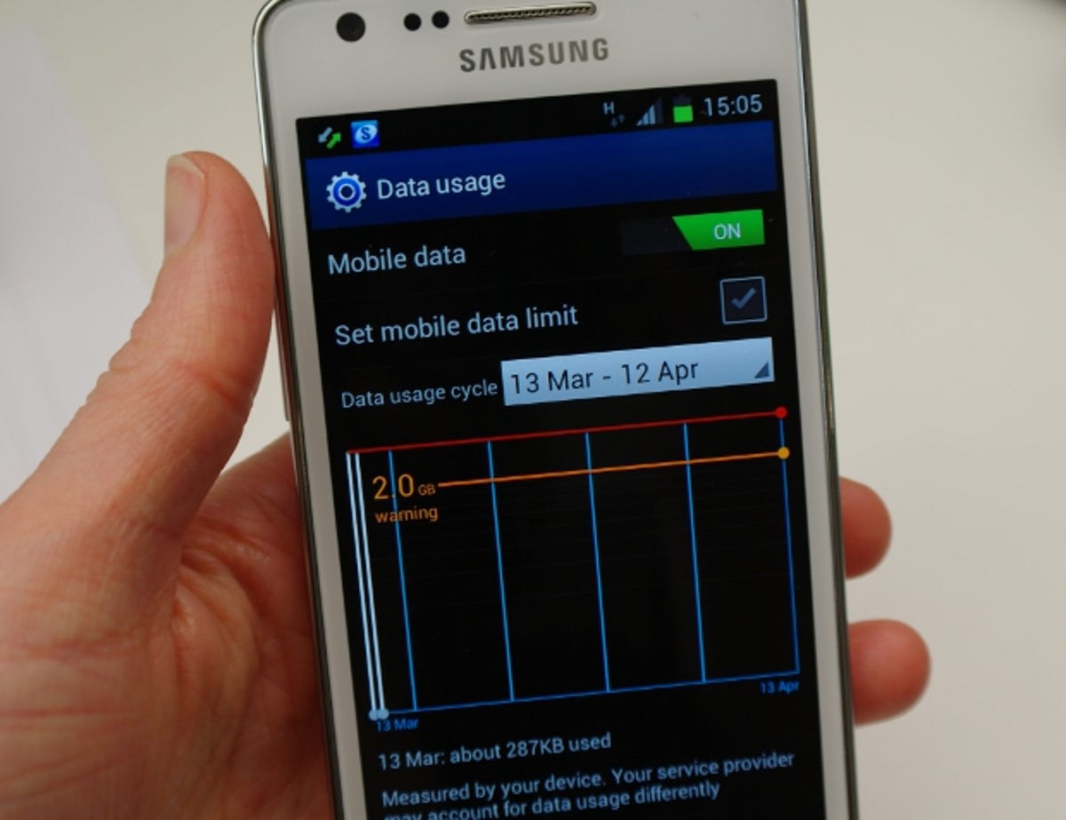Samsung Galaxy S2 data usage