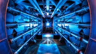 Lawrence Livermore National Laboratory's National Ignition Facility in dark blue light
