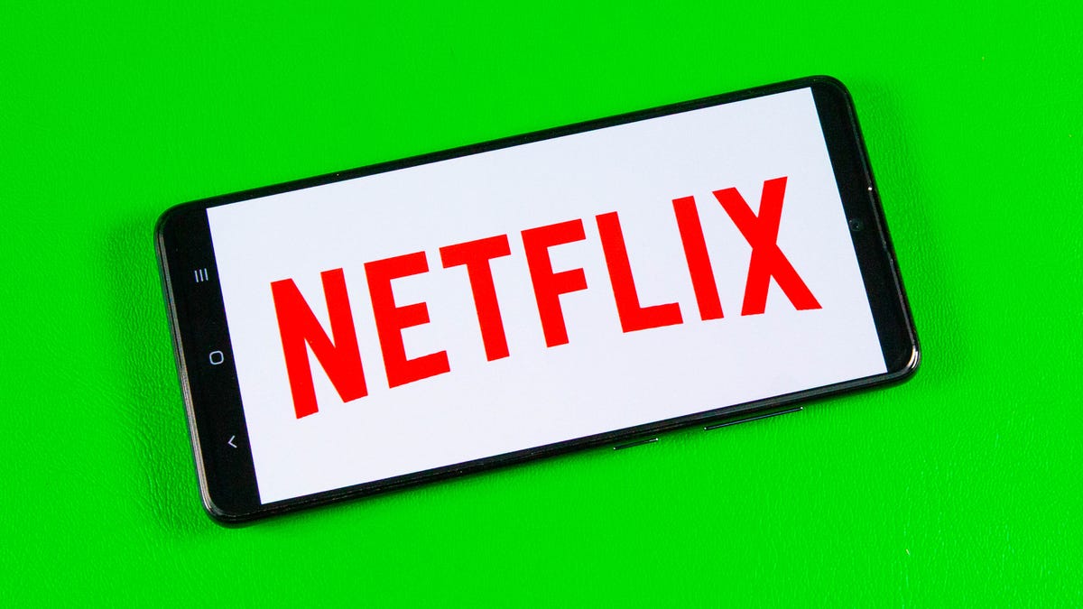 Netflix logo on a phone