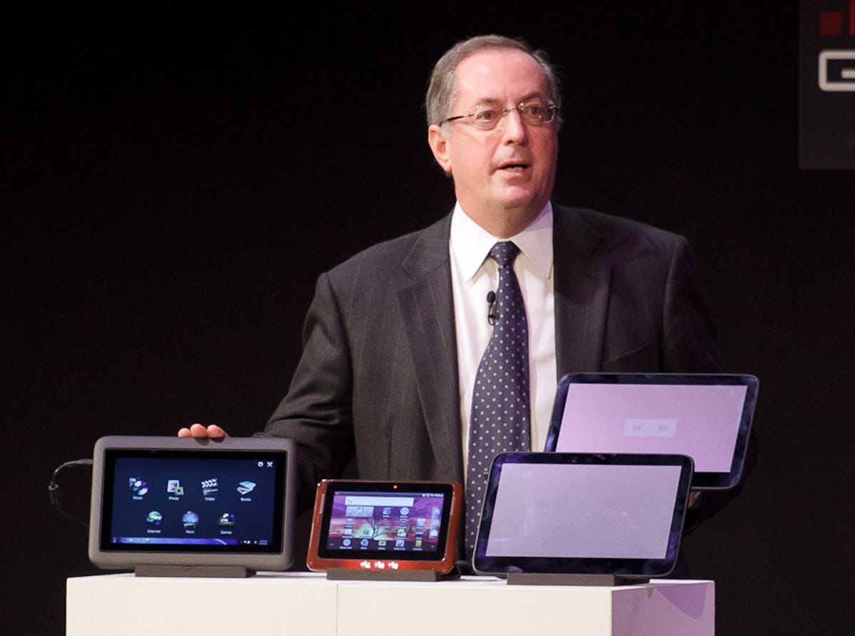 Intel CEO shows off a host of Intel-powered tablets at Mobile World Congress.